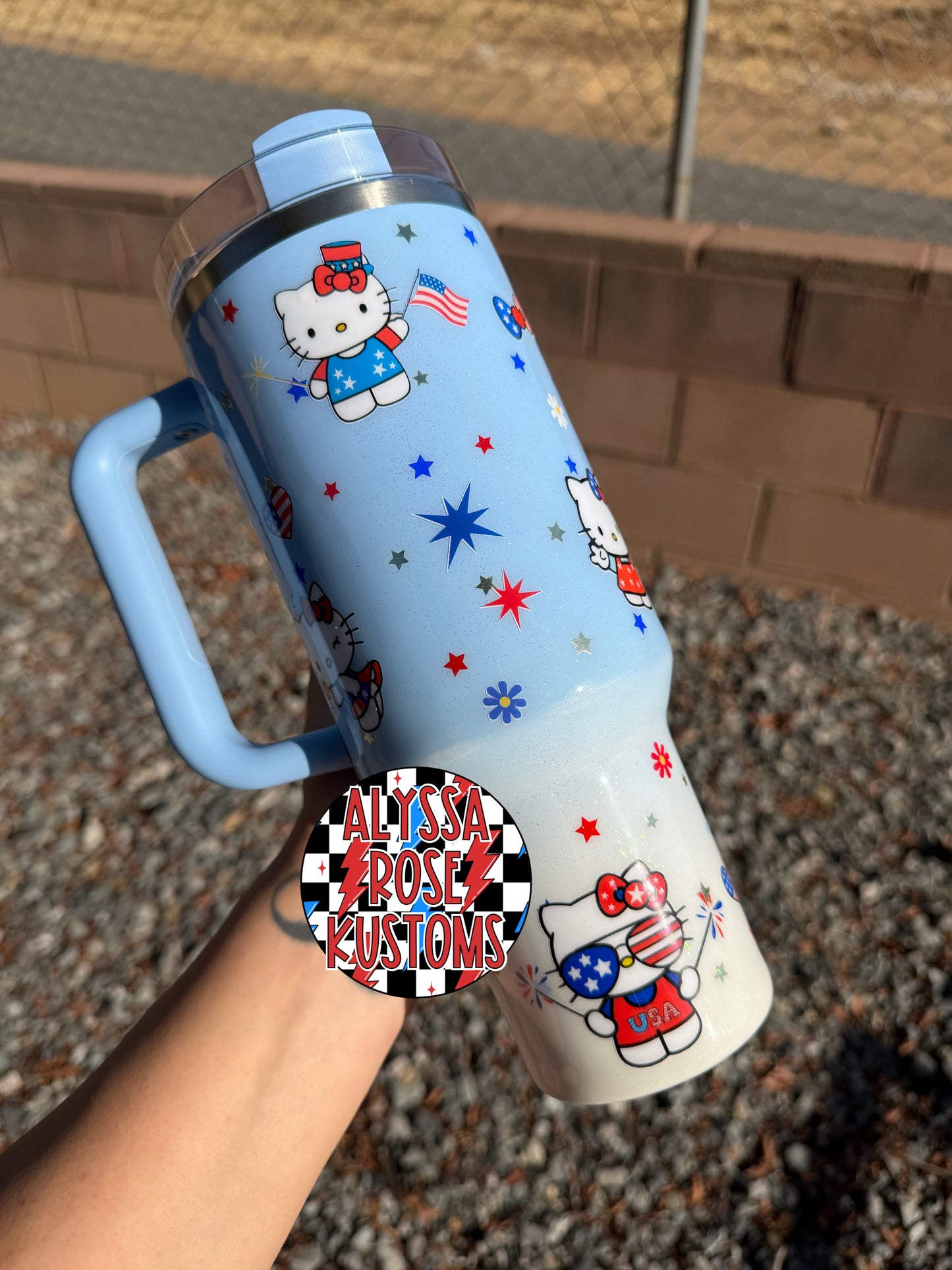“Patriotic Kitty” Stanley Ombre 40oz