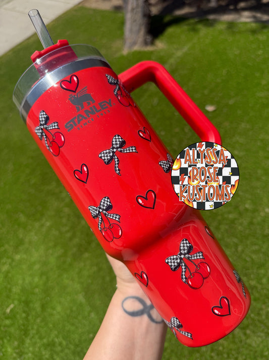 Checkered Bows (can be made on any color cup, pls leave a note)